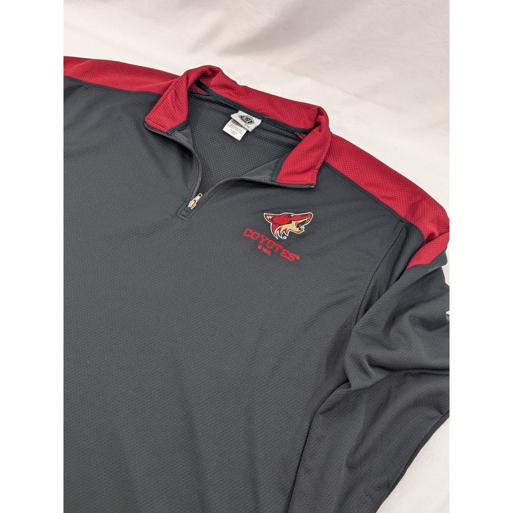 Official NHL Arizona Coyote Quarter Zip Pullover Hockey Men's‎ XL Black Red